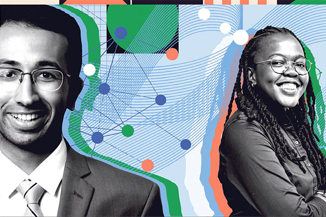 Portraits of Arjav Shah and Perseverance "Persy" Patsika 