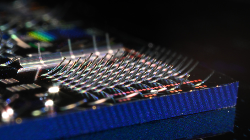 A new chip has an array of tiny structures that curve up like a ski jump