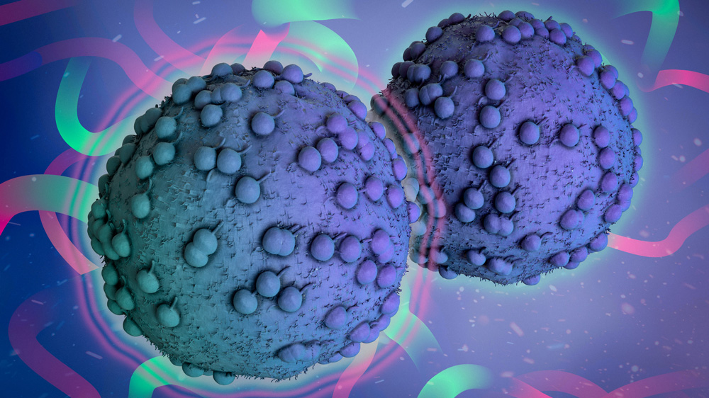 2 stylized cancer cells